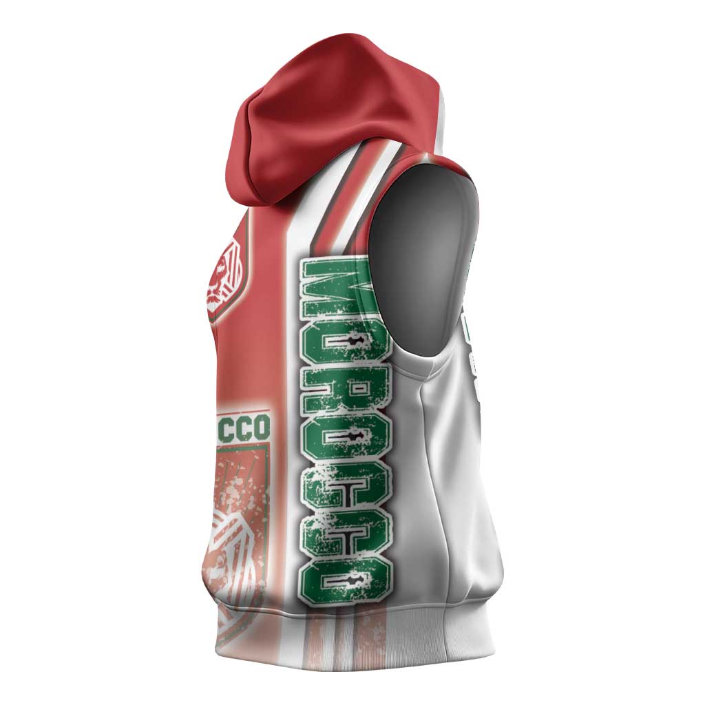 Morocco Soccer Sleeveless Hoodie Atlas Lions Football - Road To Champion - African Pride