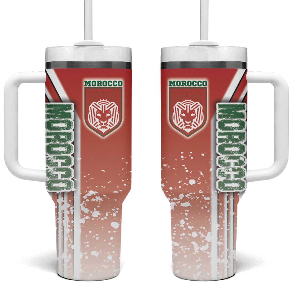 Morocco Soccer Tumbler With Handle Atlas Lions Football - Road To Champion