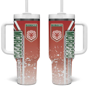 Morocco Soccer Tumbler With Handle Atlas Lions Football - Road To Champion