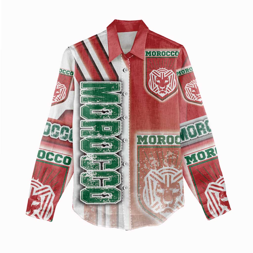 Morocco Soccer Women Casual Shirt Atlas Lions Football - Road To Champion