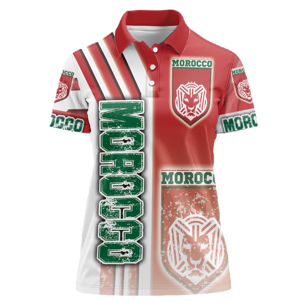 Morocco Soccer Women Polo Shirt Atlas Lions Football - Road To Champion