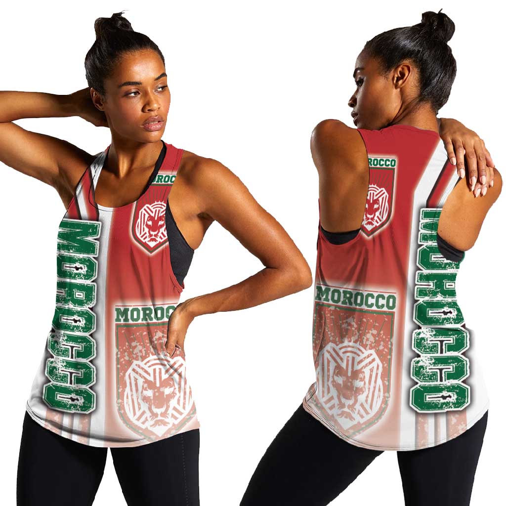 Morocco Soccer Women Racerback Tank Atlas Lions Football - Road To Champion