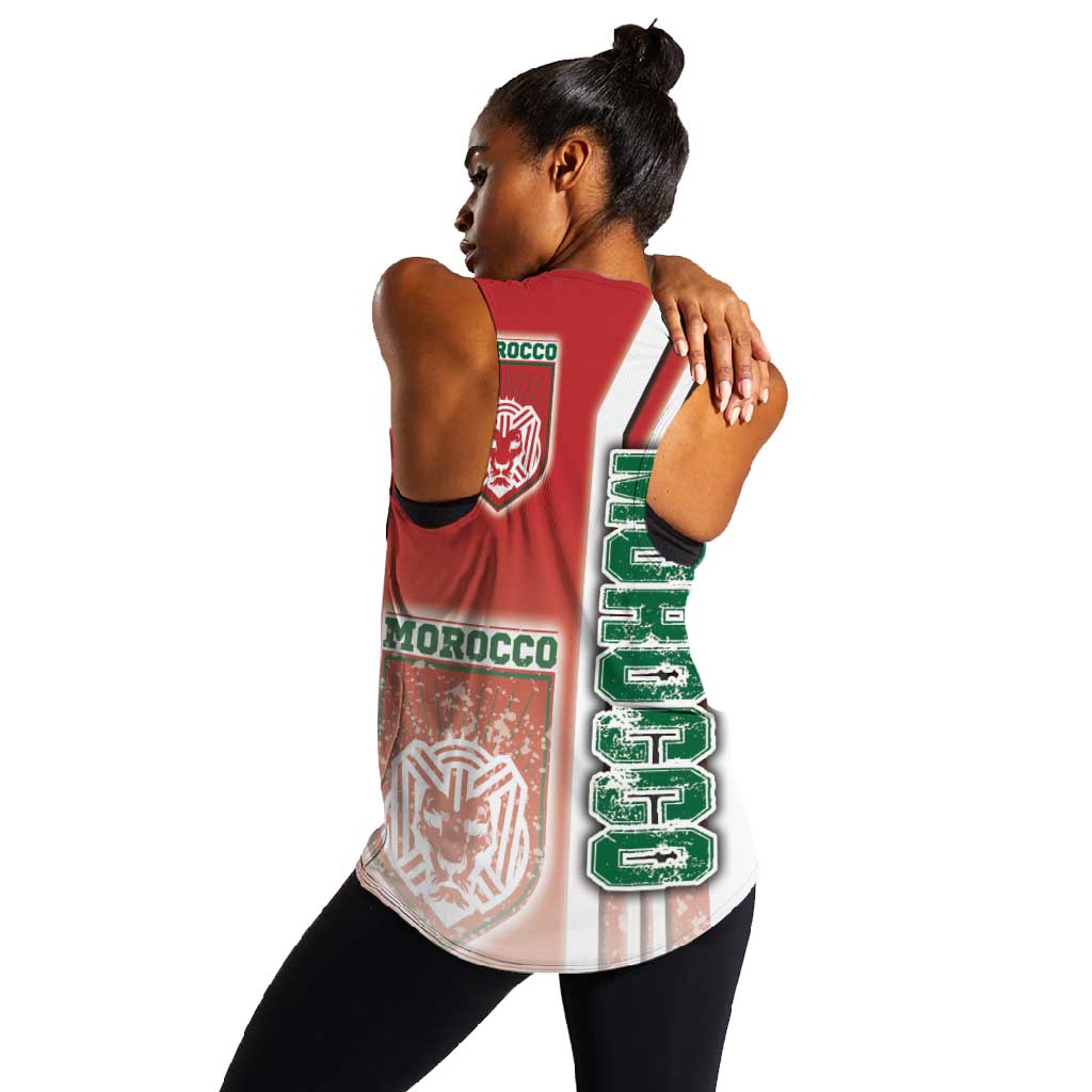 Morocco Soccer Women Racerback Tank Atlas Lions Football - Road To Champion
