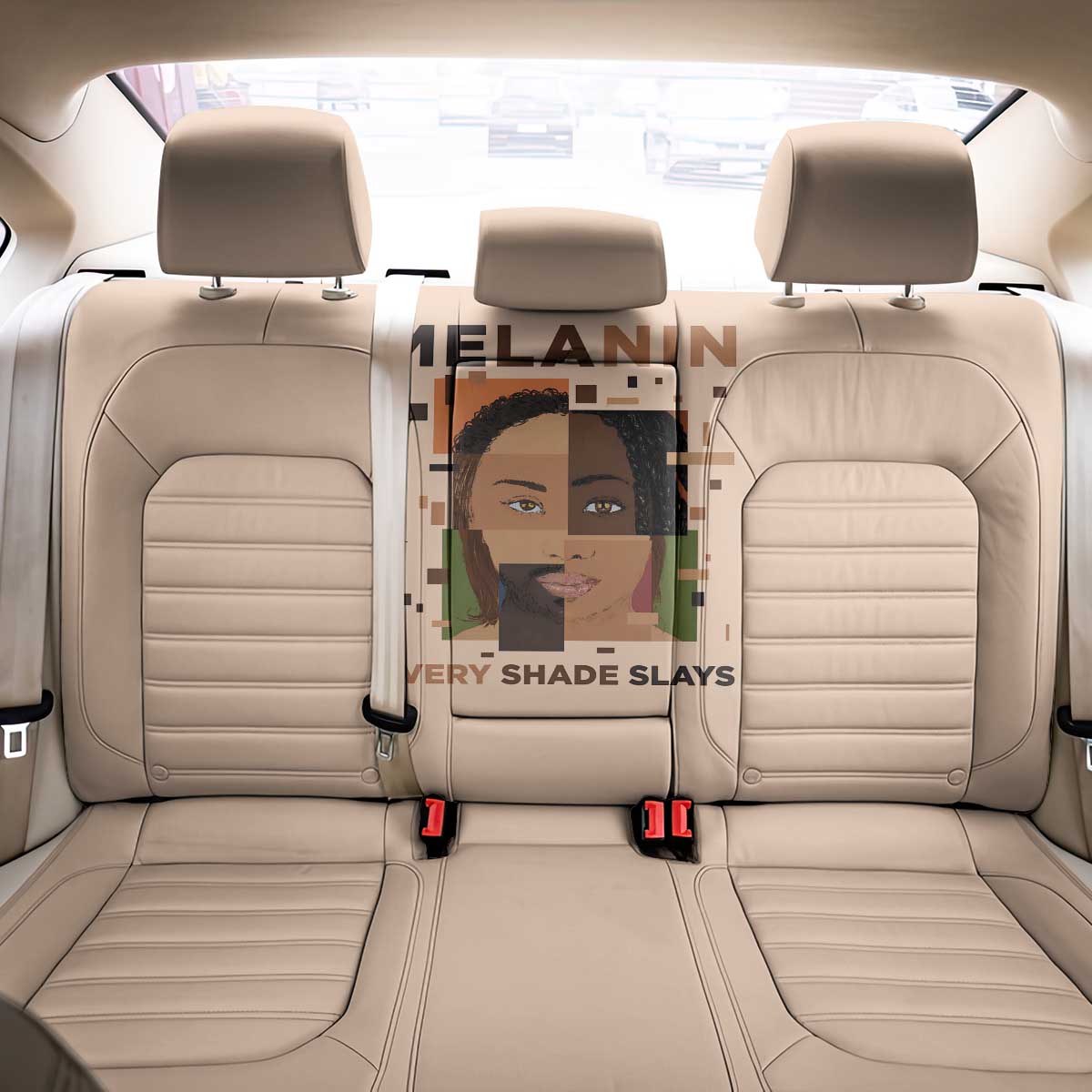 Melanin Every Shade Slays Back Car Seat Cover Afro Women