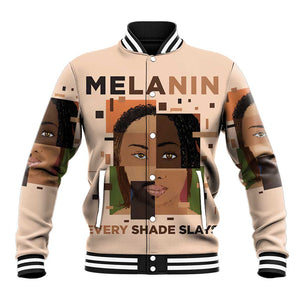 Melanin Every Shade Slays Baseball Jacket Afro Women