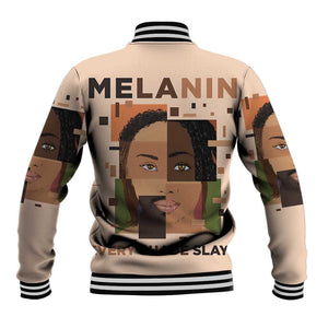 Melanin Every Shade Slays Baseball Jacket Afro Women