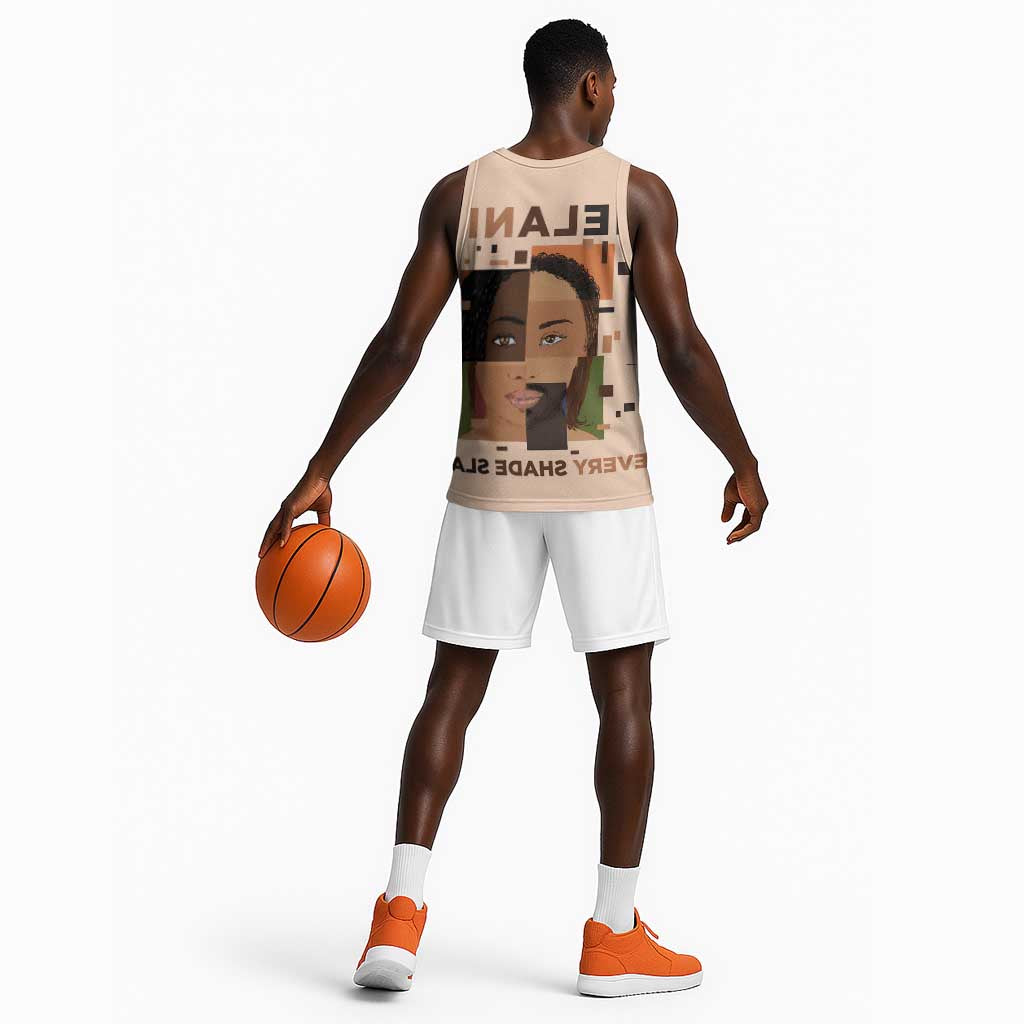 Melanin Every Shade Slays Basketball Jersey Afro Women - African Pride