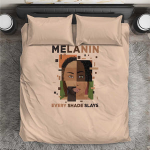 Melanin Every Shade Slays Bedding Set Afro Women