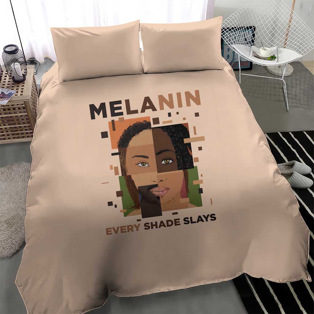 Melanin Every Shade Slays Bedding Set Afro Women