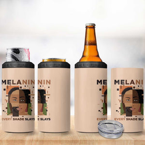 Melanin Every Shade Slays 4 in 1 Can Cooler Tumbler Afro Women
