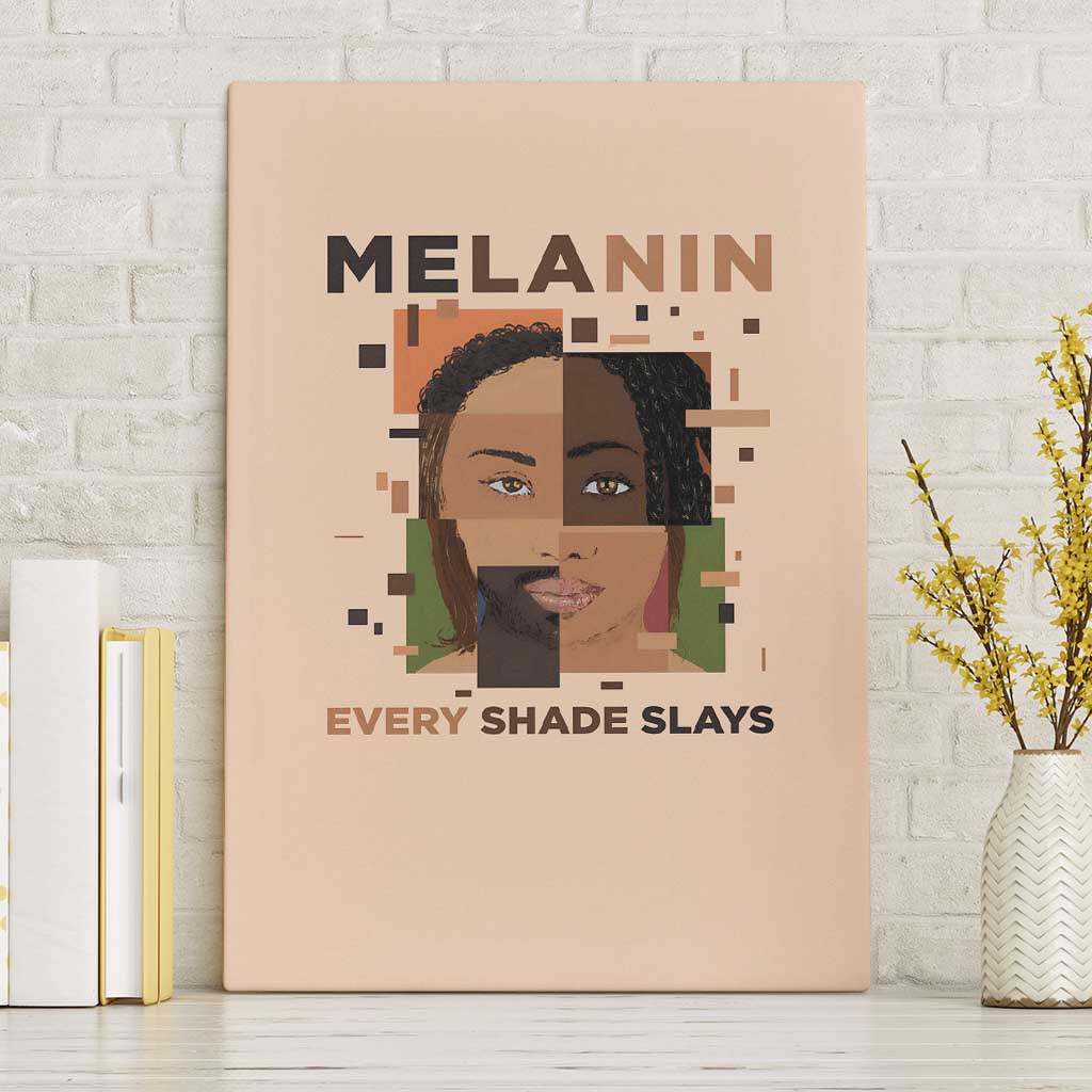 Melanin Every Shade Slays Canvas Wall Art Afro Women