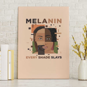 Melanin Every Shade Slays Canvas Wall Art Afro Women