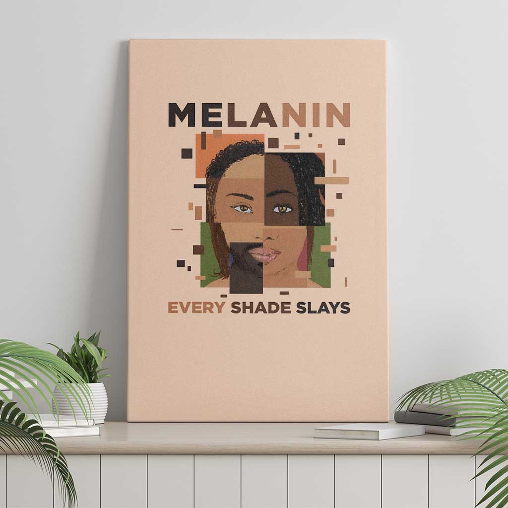 Melanin Every Shade Slays Canvas Wall Art Afro Women