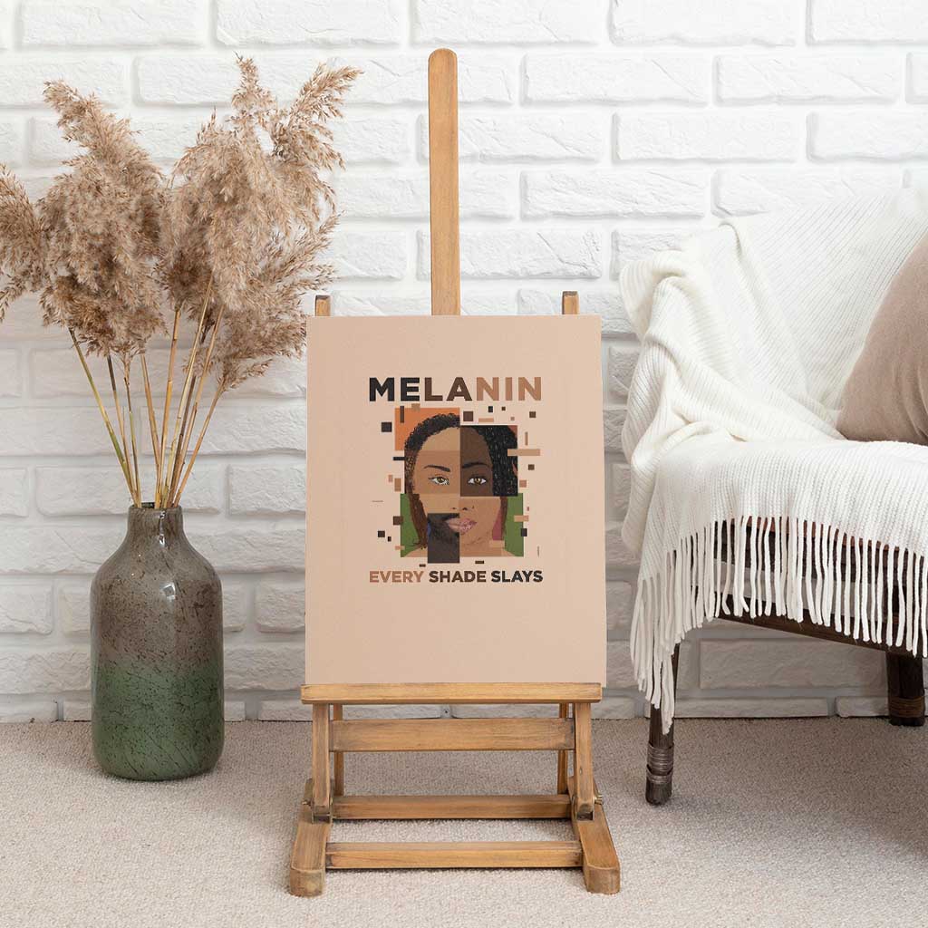 Melanin Every Shade Slays Canvas Wall Art Afro Women