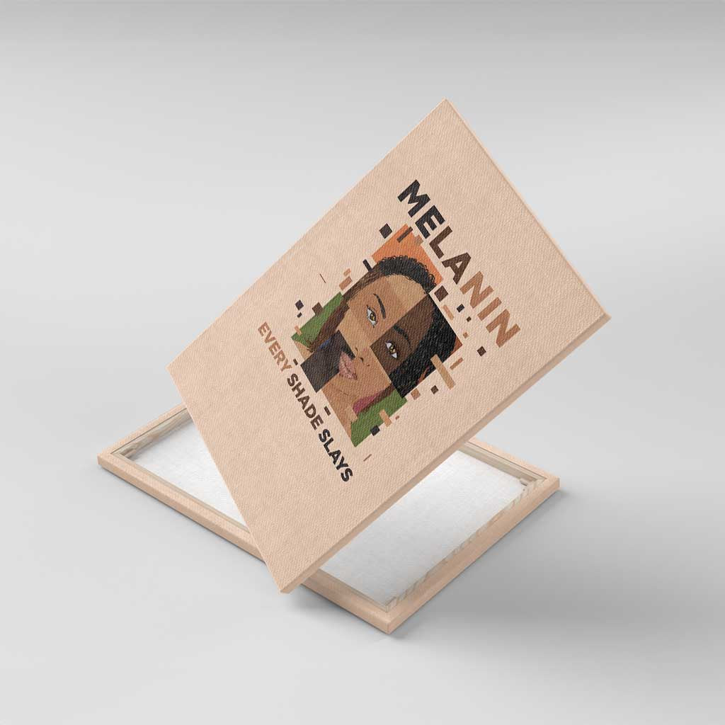 Melanin Every Shade Slays Canvas Wall Art Afro Women