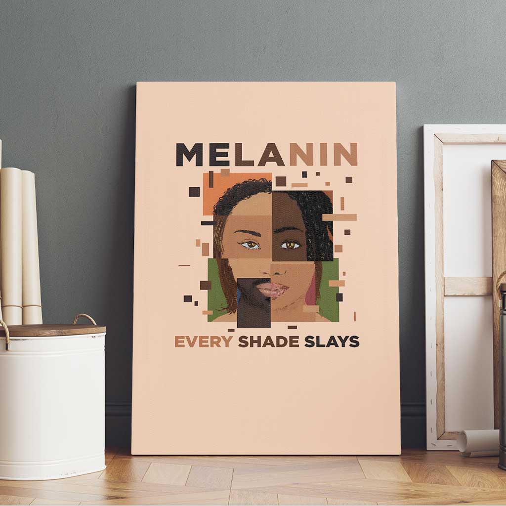 Melanin Every Shade Slays Canvas Wall Art Afro Women