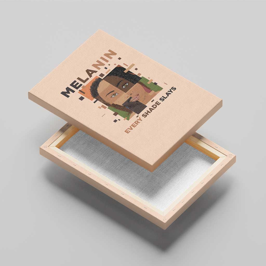 Melanin Every Shade Slays Canvas Wall Art Afro Women