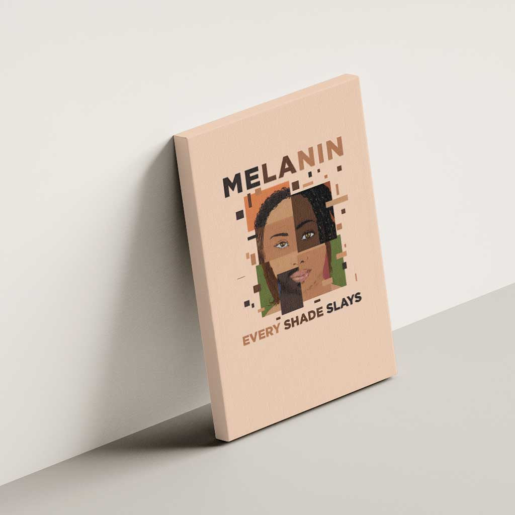 Melanin Every Shade Slays Canvas Wall Art Afro Women