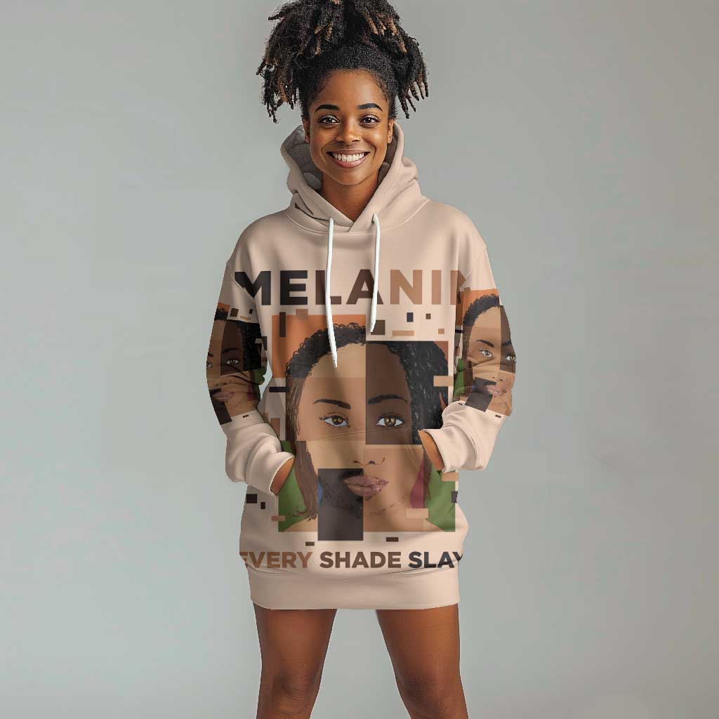 Melanin Every Shade Slays Hoodie Dress Afro Women