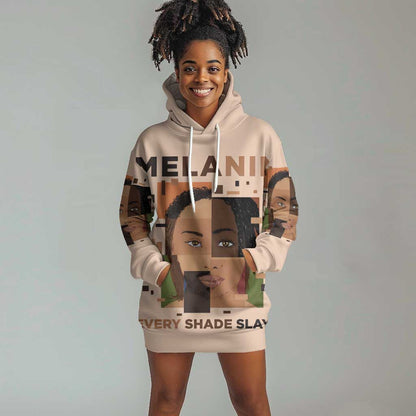 Melanin Every Shade Slays Hoodie Dress Afro Women