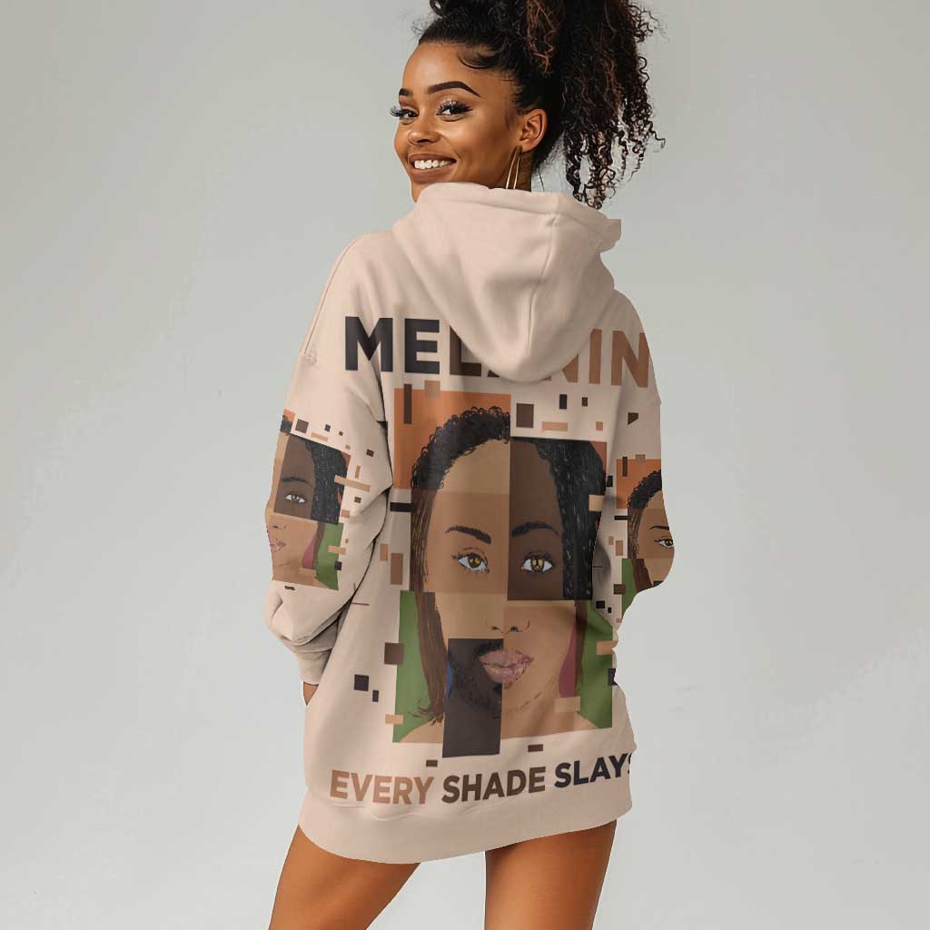 Melanin Every Shade Slays Hoodie Dress Afro Women