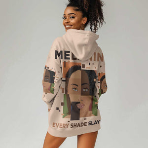 Melanin Every Shade Slays Hoodie Dress Afro Women