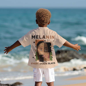 Melanin Every Shade Slays Kid Hawaiian Shirt Afro Women