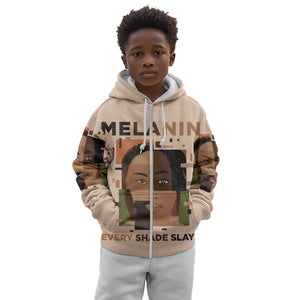 Melanin Every Shade Slays Kid Hoodie Afro Women