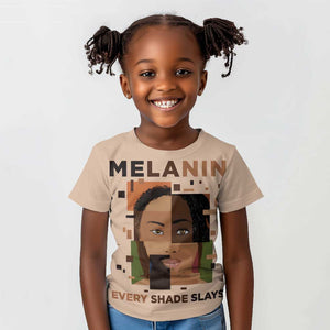 Melanin Every Shade Slays Kid T shirt Afro Women