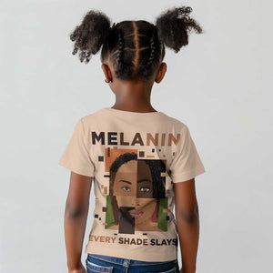 Melanin Every Shade Slays Kid T shirt Afro Women