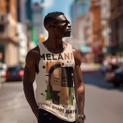 Melanin Every Shade Slays Men Tank Top Afro Women