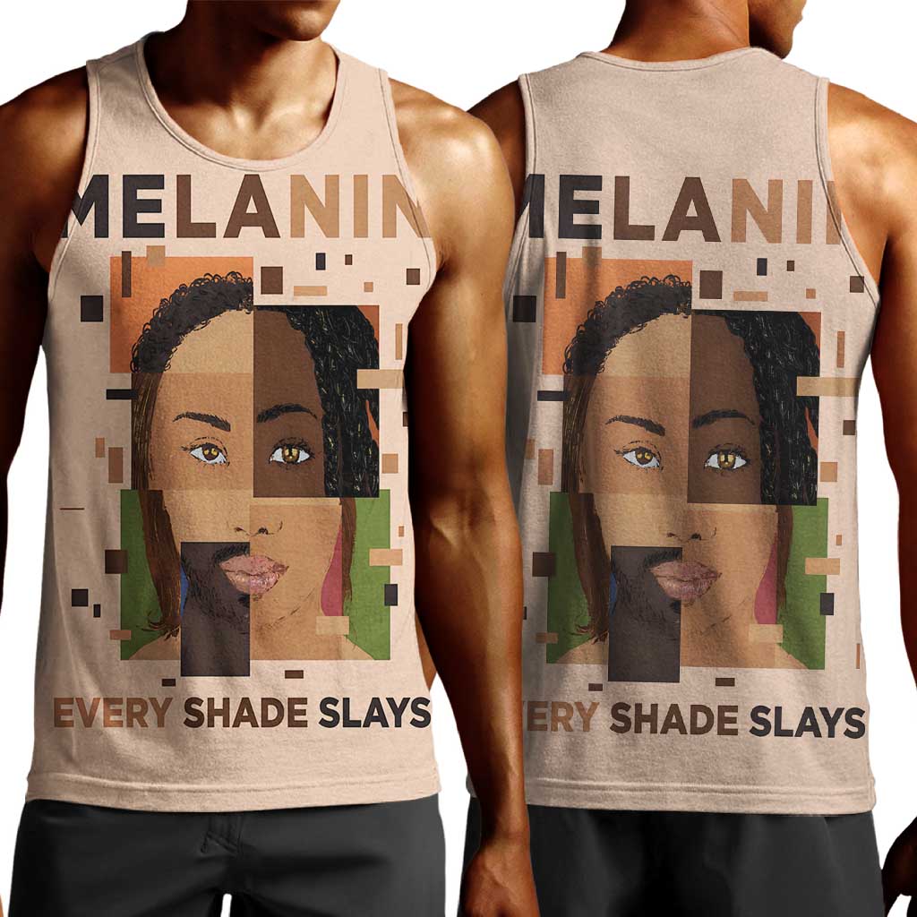 Melanin Every Shade Slays Men Tank Top Afro Women