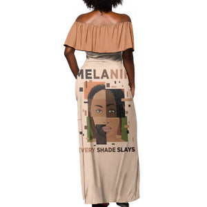 Melanin Every Shade Slays Off Shoulder Maxi Dress Afro Women
