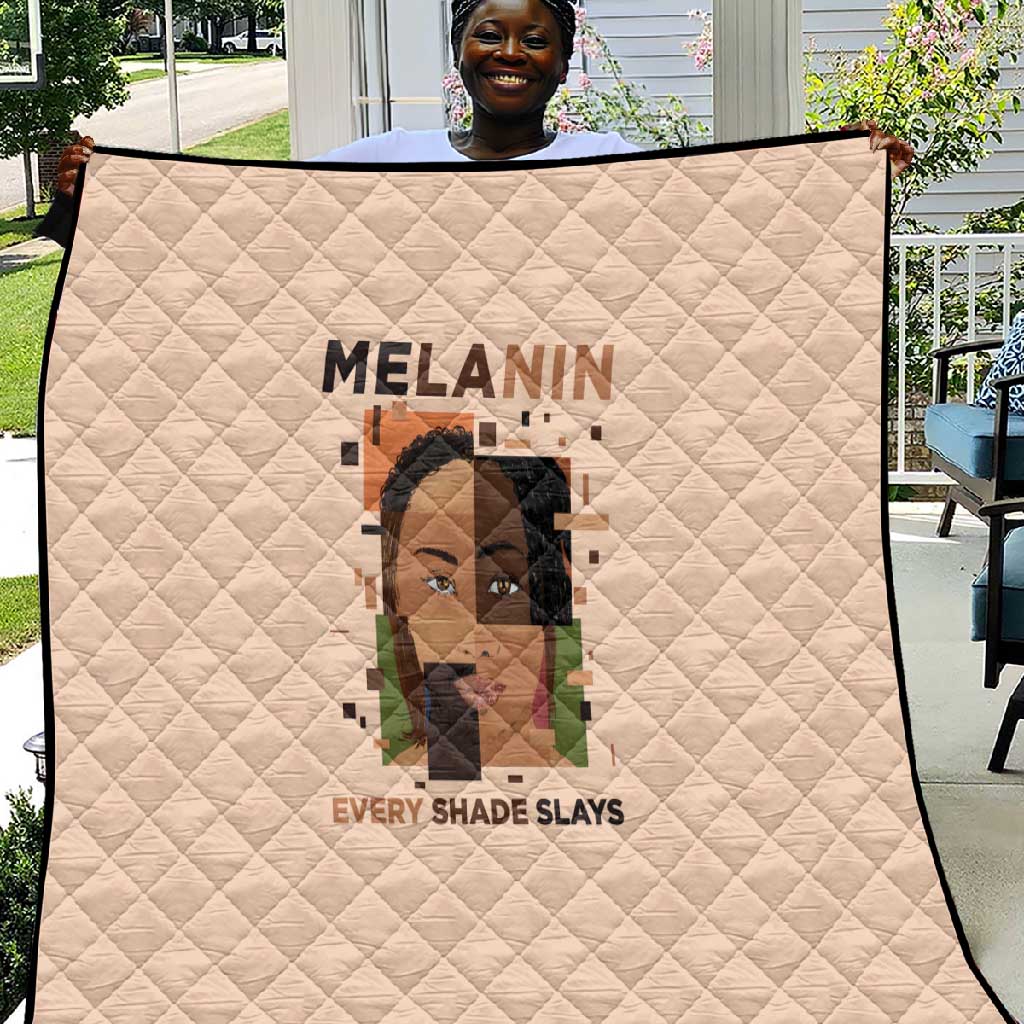 Melanin Every Shade Slays Quilt Afro Women