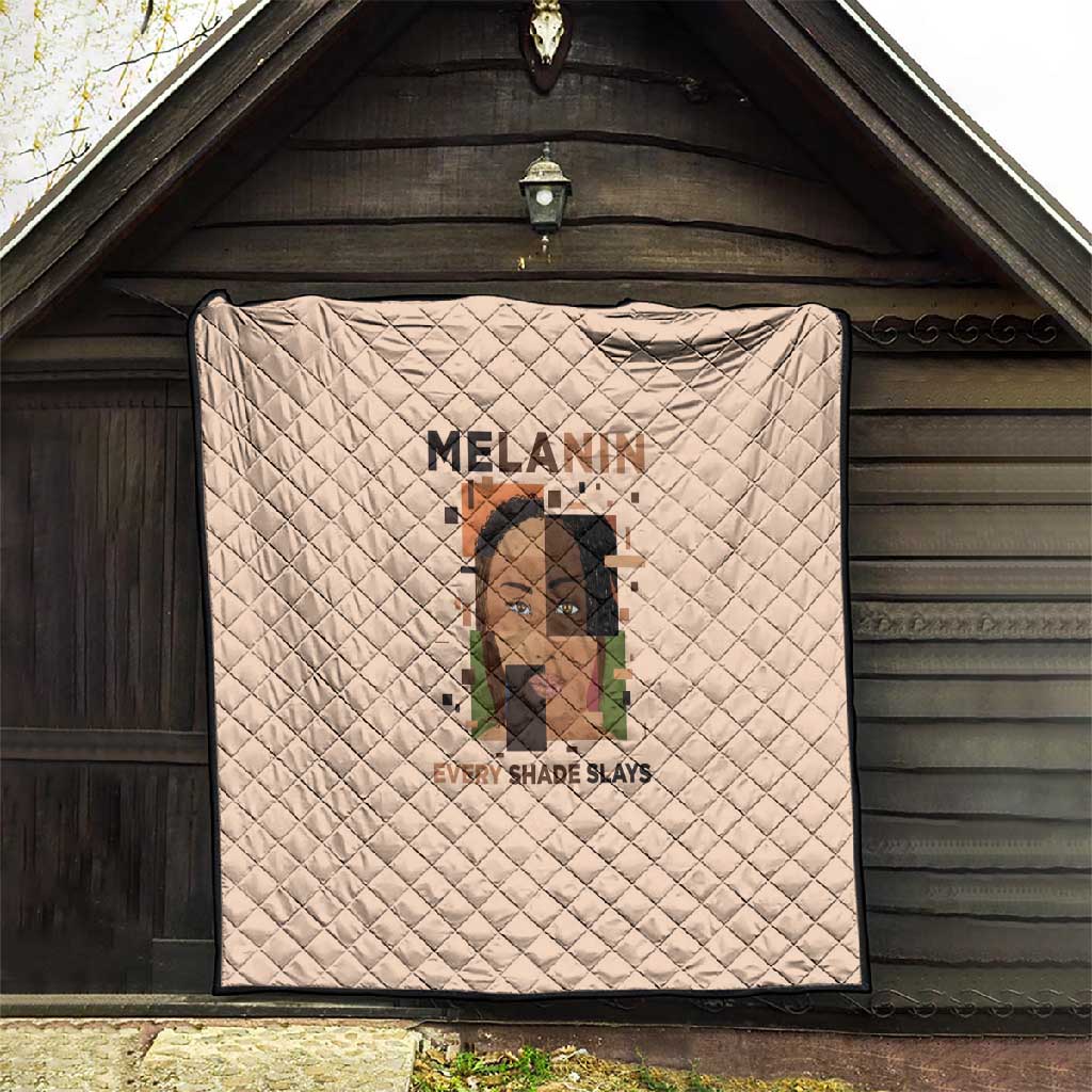 Melanin Every Shade Slays Quilt Afro Women