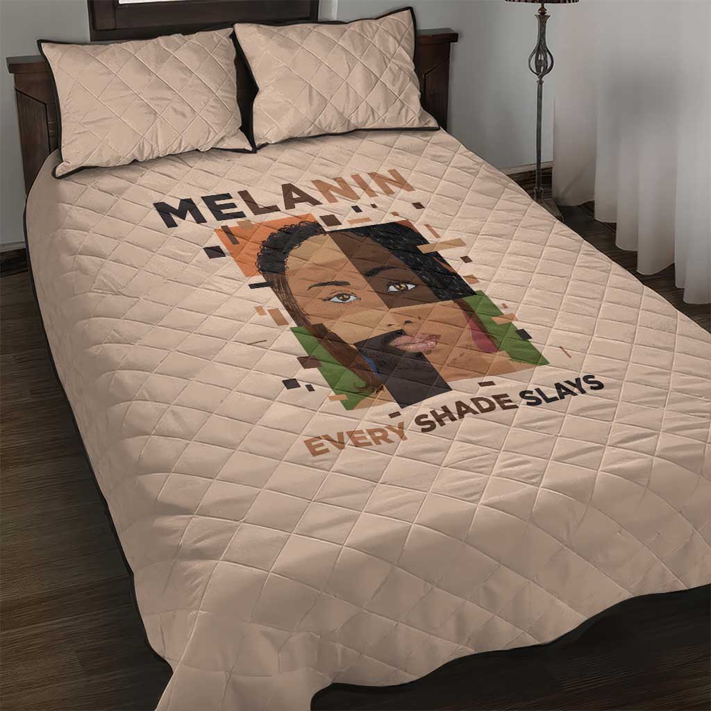 Melanin Every Shade Slays Quilt Bed Set Afro Women