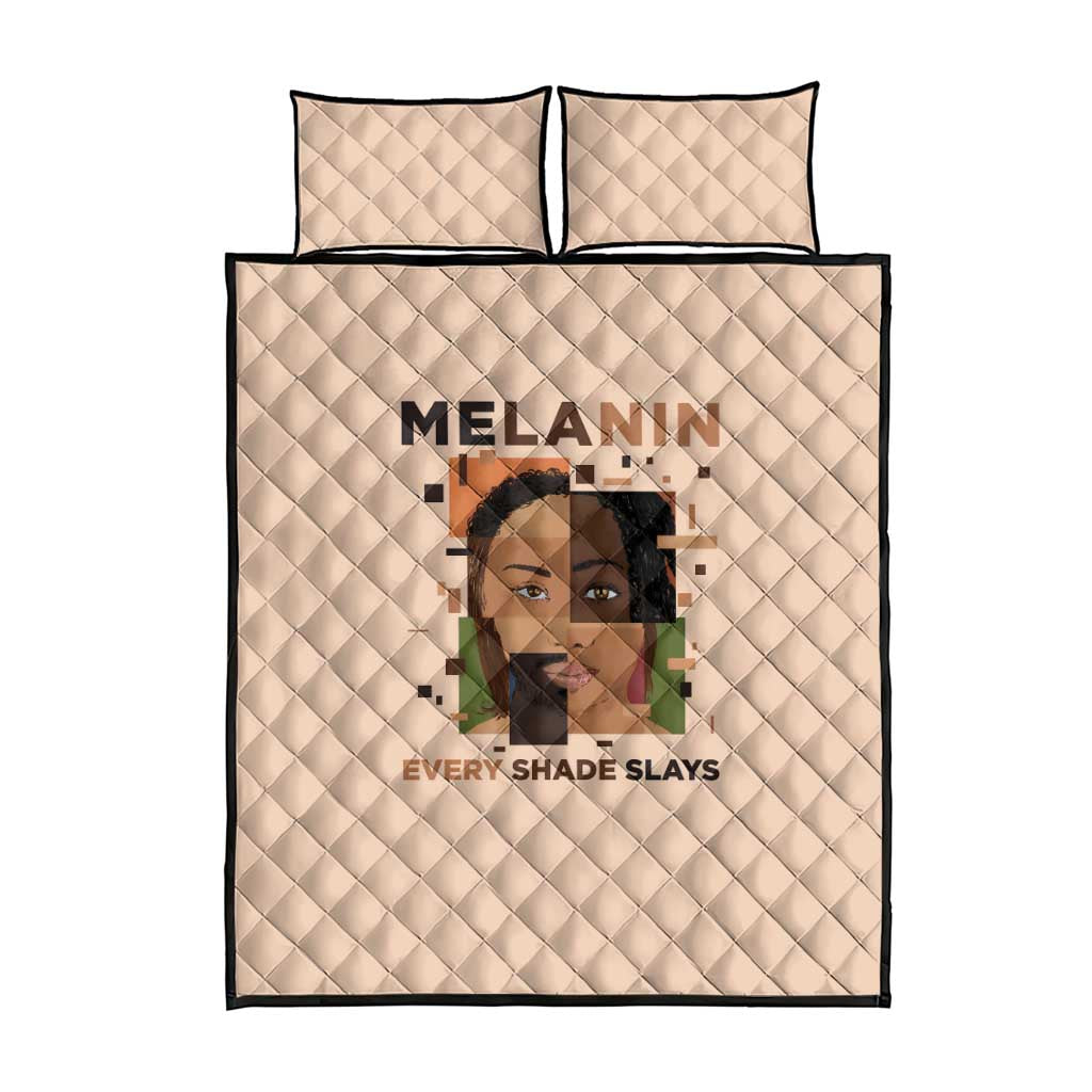 Melanin Every Shade Slays Quilt Bed Set Afro Women