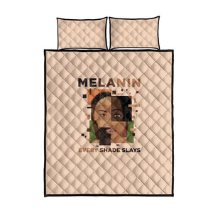 Melanin Every Shade Slays Quilt Bed Set Afro Women