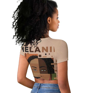 Melanin Every Shade Slays Raglan Cropped T shirt Afro Women