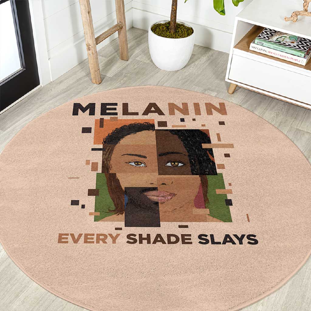Melanin Every Shade Slays Round Carpet Afro Women
