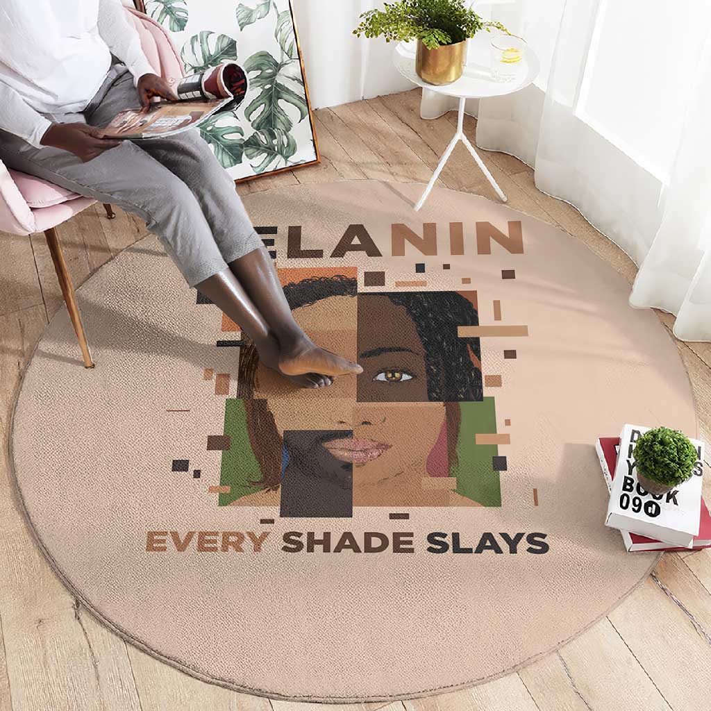 Melanin Every Shade Slays Round Carpet Afro Women