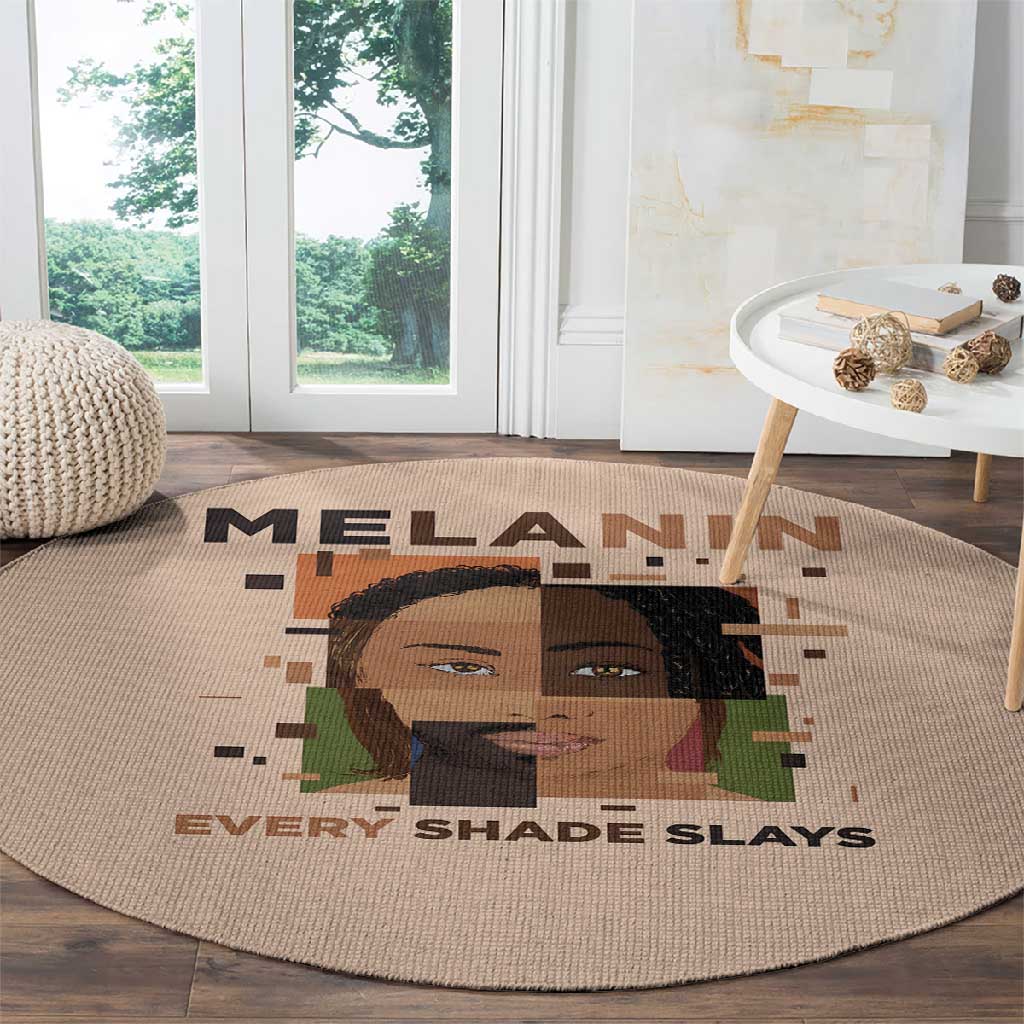 Melanin Every Shade Slays Round Carpet Afro Women