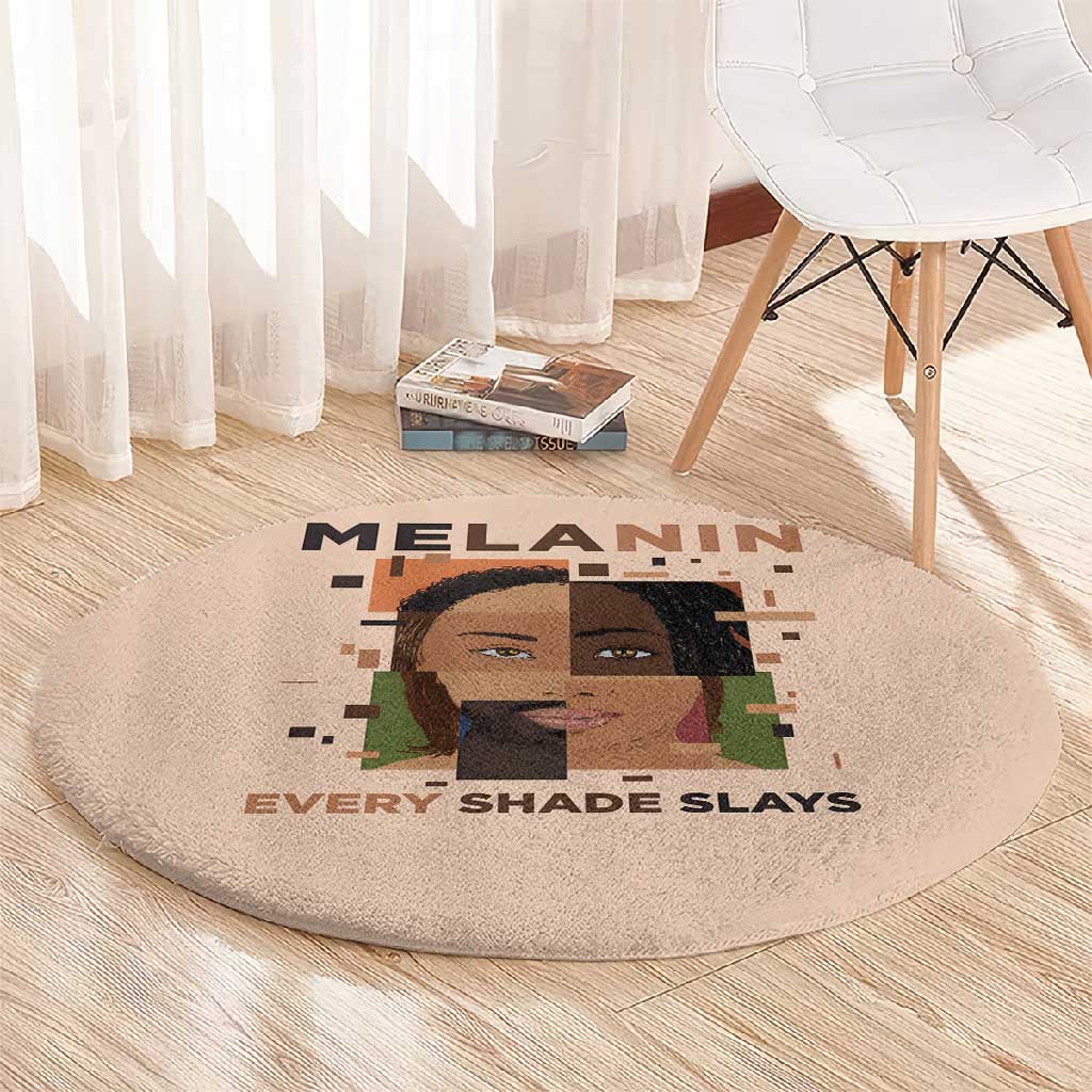 Melanin Every Shade Slays Round Carpet Afro Women