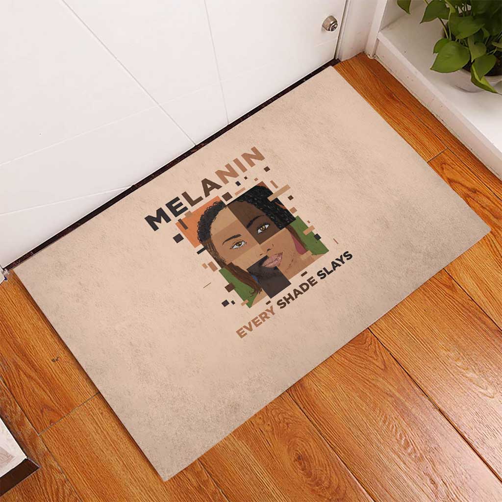 Melanin Every Shade Slays Rubber Doormat Afro Women