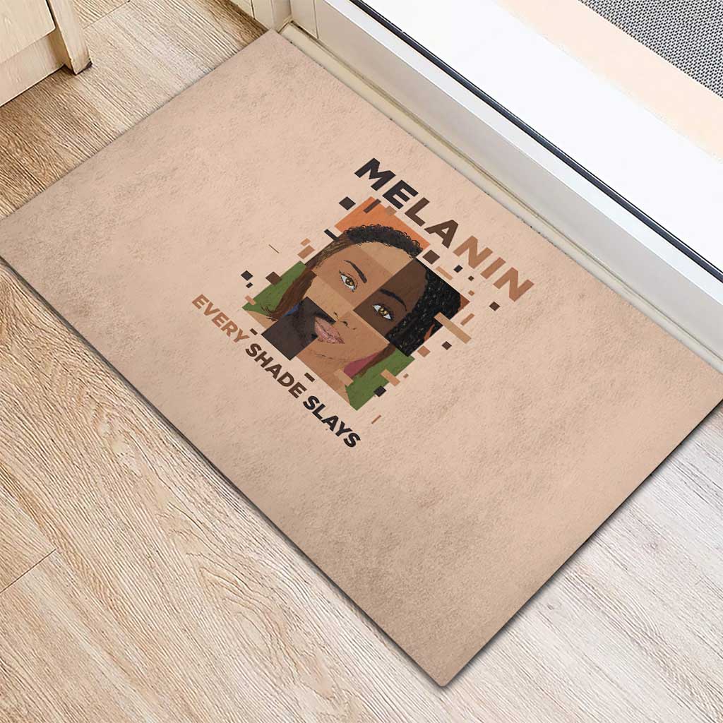 Melanin Every Shade Slays Rubber Doormat Afro Women