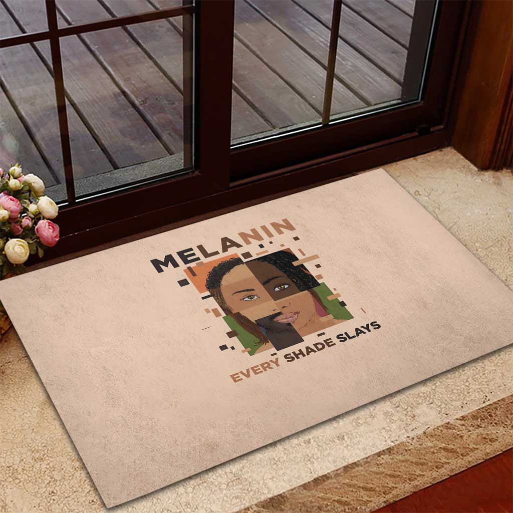 Melanin Every Shade Slays Rubber Doormat Afro Women