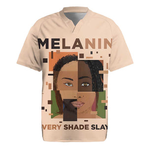 Melanin Every Shade Slays Rugby Jersey Afro Women