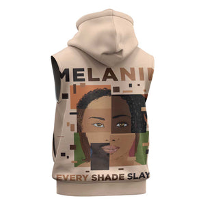Melanin Every Shade Slays Sleeveless Hoodie Afro Women - African Pride