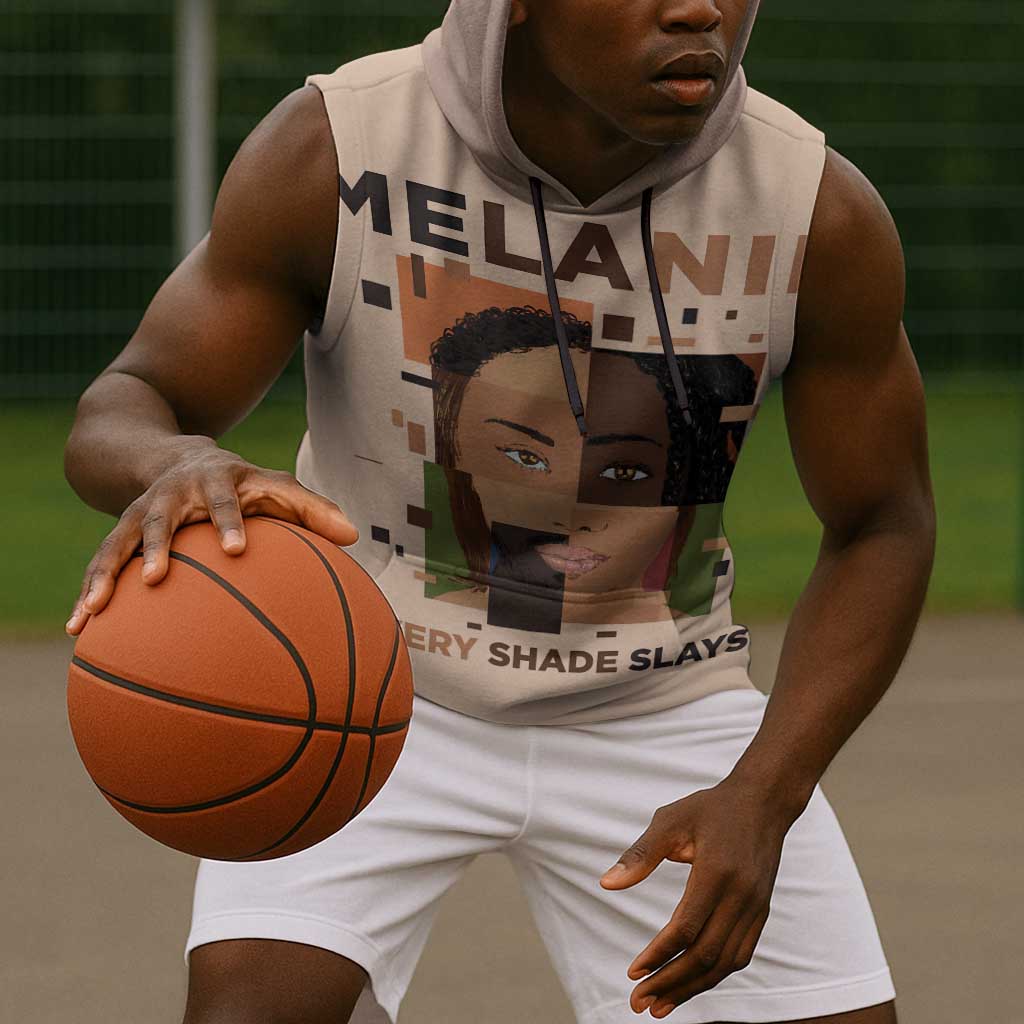Melanin Every Shade Slays Sleeveless Hoodie Afro Women - African Pride