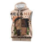 Melanin Every Shade Slays Sleeveless Zip Hoodie Afro Women - African Pride